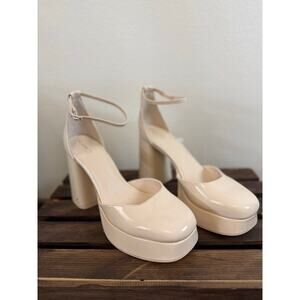 Circus NY By Sam Edelman Rosa Vanilla Platform Heel Patent Leather Cream US 11